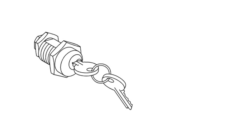 Keylock, EasyPact EXE, 2 keylocks, 1 flat key, assembled