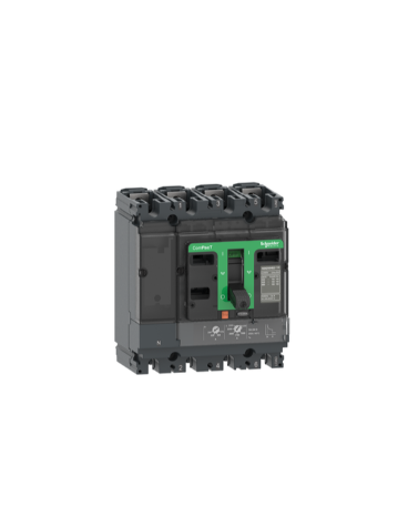 Circuit breaker, ComPacT NSX100F, 36kA/415VAC, 4 poles 3D (neutral not protected), TMD trip unit 80A