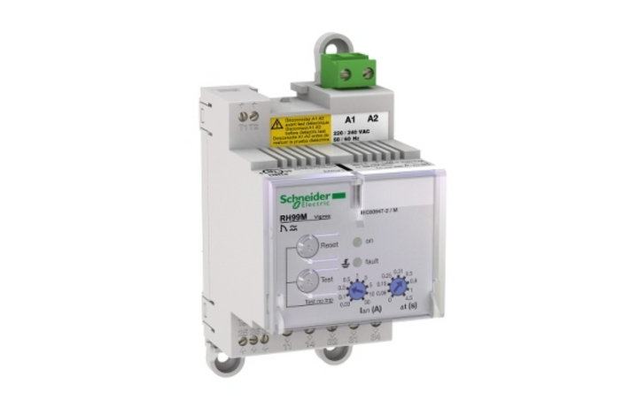 residual current protection relay, Vigirex RH99M, 30 mA to 30 A, 220 VAC to 240 VAC 50/60 Hz, local manual reset