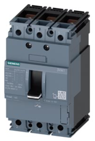 circuit breaker 3VA1 IEC Frame 100 breaking capacity class N Icu=25 kA @ 415 V 3-pole, line protection TM210, FTFM, In=20 A overload protection Ir=20 A permanently set short-circuit protection Ii=16 x In nut keeper kit
