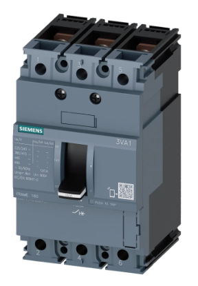 Siemens Sentron 3VA1 MCCB 16 A, 3 Pole, 55 kA, Fixed Overload & Fixed Short Circuit Settings, Thermal Magnetic Trip Unit (FTFM) | 3VA1196-5ED32-0AA0