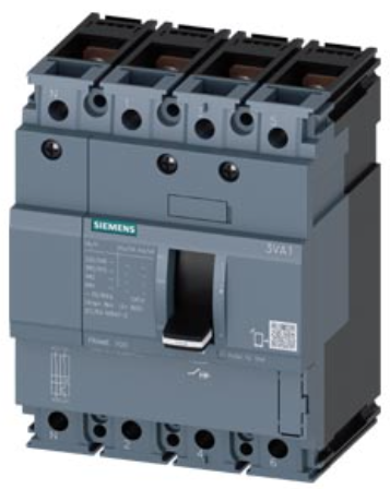 circuit breaker 3VA1 IEC Frame 100 breaking capacity class B Icu=16 kA @ 415 V 4-pole, line protection TM210, FTFM, In=16 A overload protection Ir=16 A permanently set short-circuit protection Ii=20 x In N conductor unprotected nut keeper kit