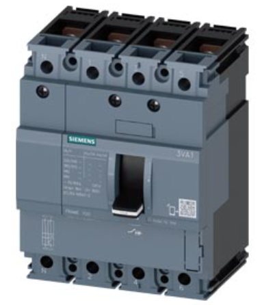 circuit breaker 3VA1 IEC Frame 100 breaking capacity class B Icu=16 kA @ 415 V 4-pole, line protection TM210, FTFM, In=25 A overload protection Ir=25 A permanently set short-circuit protection Ii=12.8 x In N conductor unprotected nut keeper kit