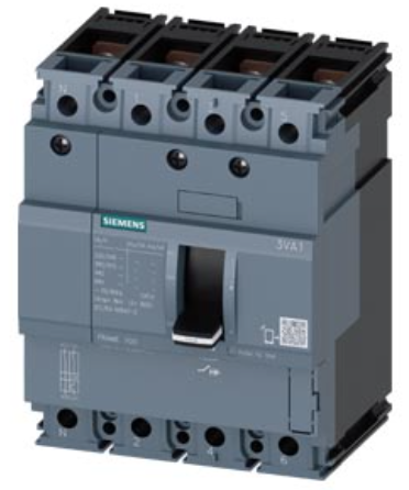 circuit breaker 3VA1 IEC Frame 100 breaking capacity class B Icu=16 kA @ 415 V 4-pole, line protection TM210, FTFM, In=50 A overload protection Ir=50 A permanently set short-circuit protection Ii=10 x In N conductor unprotected nut keeper kit