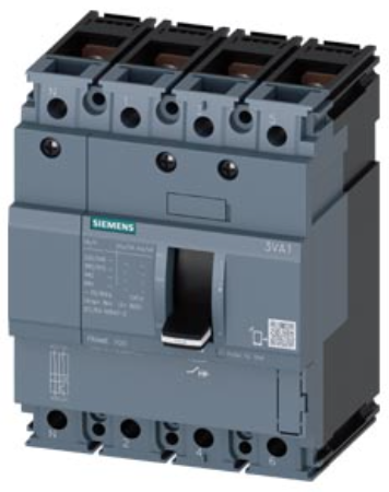 circuit breaker 3VA1 IEC Frame 100 breaking capacity class N Icu=25 kA @ 415 V 4-pole, line protection TM210, FTFM, In=32 A overload protection Ir=32 A permanently set short-circuit protection Ii=10 x In N conductor unprotected nut keeper kit