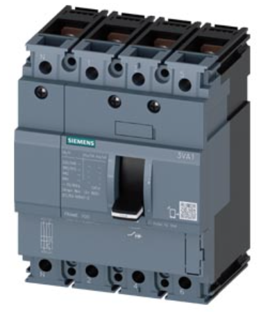 circuit breaker 3VA1 IEC Frame 100 breaking capacity class N Icu=25 kA @ 415 V 4-pole, line protection TM210, FTFM, In=50 A overload protection Ir=50 A permanently set short-circuit protection Ii=10 x In N conductor unprotected nut keeper kit