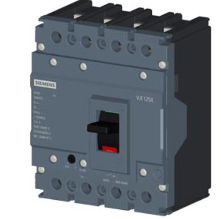 circuit breaker 3VJ1 IEC framesize 3VJ10 125A line protection ATFM 4-pole Icu=10kA@415V Ics=100% Icu In=125A overload protection Ir=100A..125A short-circuit protection Ii=10 x In Screw connection