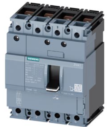 circuit breaker 3VA1 IEC Frame 160 breaking capacity class S Icu=36 kA @ 415 V 4-pole, line protection TM210, FTFM, In=40 A overload protection Ir=40 A permanently set short-circuit protection Ii=10 x In neutral conductor protection 100% nut keeper kit