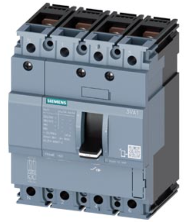 circuit breaker 3VA1 IEC Frame 160 breaking capacity class S Icu=36 kA @ 415 V 4-pole, line protection TM210, FTFM, In=125 A overload protection Ir=125 A permanently set short-circuit protection Ii=10 x In neutral conductor protection 100% nut keeper kit
