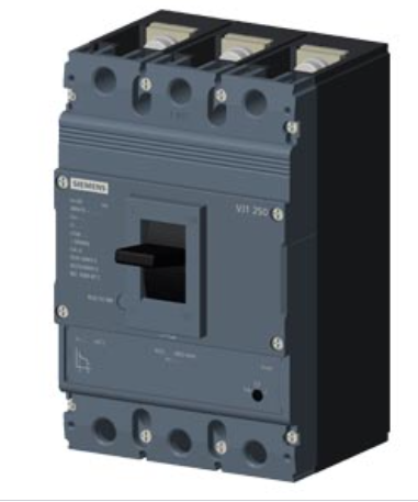 circuit breaker 3VJ1 IEC framesize 3VJ12 250A line protection ATFM 3-pole Icu=36kA@415V Ics=75% Icu In=250A overload protection Ir=200A...250A short-circuit protection Ii=10 x In Screw connection