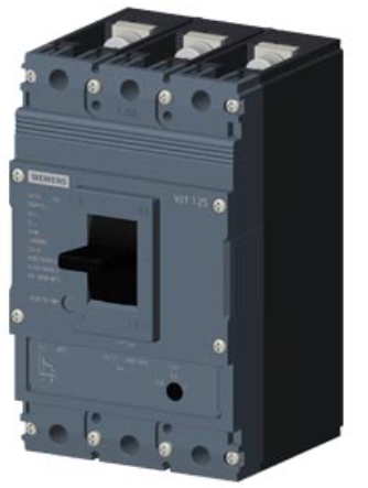 circuit breaker 3VJ1 IEC framesize 3VJ11 125A line protection ATFM 3-pole Icu=55kA@415V Ics=75% Icu In=16A overload protection Ir=12.8A..16A short-circuit protection Ii=350A Screw connection