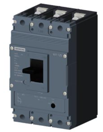 circuit breaker 3VJ1 IEC framesize 3VJ11 125A line protection ATFM 3-pole Icu=55kA@415V Ics=75% Icu In=20A overload protection Ir=16A..20A short-circuit protection Ii=450A Screw connection