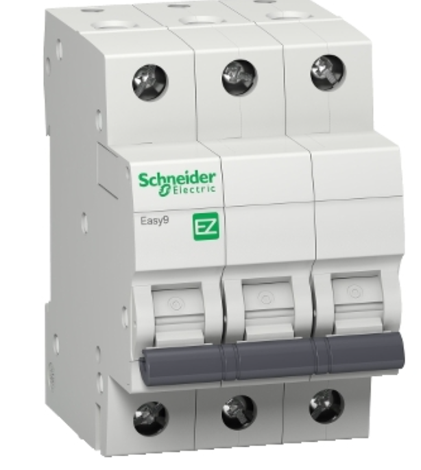 Miniature circuit breaker, Easy9, 3P, 25 A, C curve, 10000 A