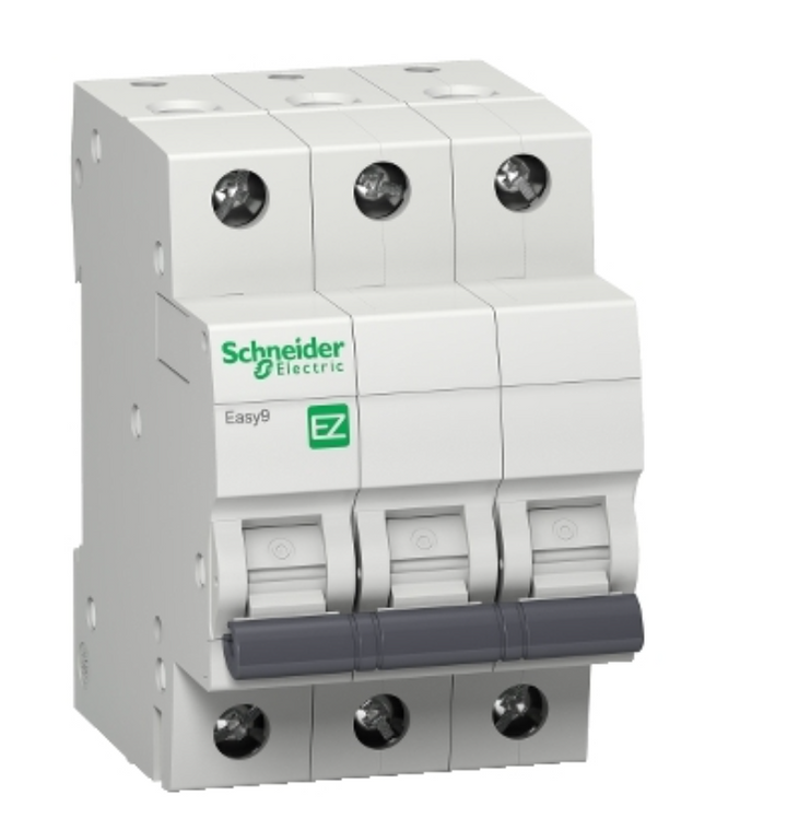 Miniature circuit breaker, Easy9, 3P, 63 A, C curve, 10000 A