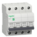 Miniature circuit breaker, Easy9, 4P, 25 A, C curve, 10000 A