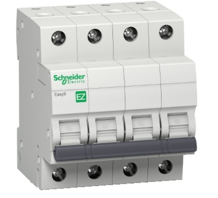 Miniature circuit breaker, Easy9, 4P, 63 A, C curve, 10000 A