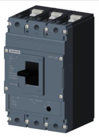 circuit breaker 3VJ1 IEC framesize 3VJ11 125A line protection ATFM 3-pole Icu=55kA@415V Ics=75% Icu In=40A overload protection Ir=32A...40A short-circuit protection Ii=600A Screw connection
