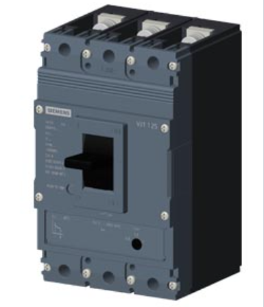 circuit breaker 3VJ1 IEC framesize 3VJ11 125A line protection ATFM 3-pole Icu=55kA@415V Ics=75% Icu In=50A overload protection Ir=40A...50A short-circuit protection Ii=600A Screw connection