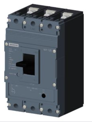 circuit breaker 3VJ1 IEC framesize 3VJ11 125A line protection ATFM 3-pole Icu=55kA@415V Ics=75% Icu In=100A overload protection Ir=80A...100A short-circuit protection Ii=10 x In Screw connection
