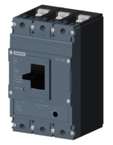 circuit breaker 3VJ1 IEC framesize 3VJ11 125A line protection ATFM 3-pole Icu=55kA@415V Ics=75% Icu In=125A overload protection Ir=100A...125A short-circuit protection Ii=10 x In Screw connection