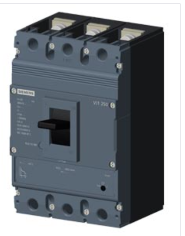 circuit breaker 3VJ1 IEC framesize 3VJ12 250A line protection ATFM 3-pole Icu=55kA@415V Ics=75% Icu In=160A overload protection Ir=128A...160A short-circuit protection Ii=10 x In Screw connection