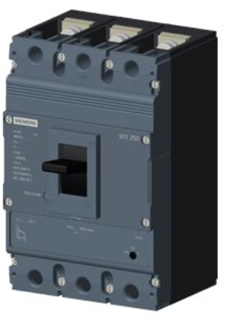 circuit breaker 3VJ1 IEC framesize 3VJ12 250A line protection ATFM 3-pole Icu=55kA@415V Ics=75% Icu In=200A overload protection Ir=160A...200A short-circuit protection Ii=10 x In Screw connection