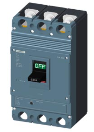 circuit breaker 3VJ1 IEC framesize 3VJ14 630A line protection ATFM 3-pole Icu=55kA@415V Ics=75% Icu In=500A overload protection Ir=400A..500A short-circuit protection Ii=10 x In Screw connection