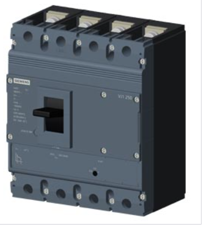circuit breaker 3VJ1 IEC framesize 3VJ12 250A line protection ATFM 4-pole Icu=25kA@415V Ics=75% Icu In=200A overload protection Ir=160A...200A short-circuit protection Ii=10 x In Screw connection