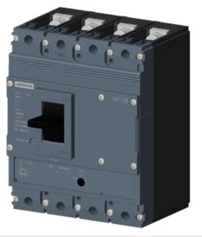 circuit breaker 3VJ1 IEC framesize 3VJ11 125A line protection ATFM 4-pole Icu=36kA@415V Ics=75% Icu In=16A overload protection Ir=12.8A..16A short-circuit protection Ii=350A Screw connection