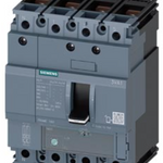 circuit breaker 3VA1 IEC Frame 160 breaking capacity class N Icu=25 kA @ 415 V 4-pole, line protection TM220, ATFM, In=160 A overload protection Ir=112 A...160 A short-circuit protection Ii=10 x In neutral conductor protection 100% nut keeper kit