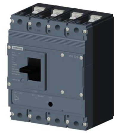 circuit breaker 3VJ1 IEC framesize 3VJ11 125A line protection ATFM 4-pole Icu=36kA@415V Ics=75% Icu In=20A overload protection Ir=16A..20A short-circuit protection Ii=450A Screw connection