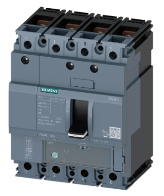 Siemens Sentron 3VA1 MCCB 16 A, 4 Pole, 36 kA, Adjustable Overload & Fixed Short Circuit Settings, Thermal Magnetic Trip Unit (ATFM) | 3VA1196-4GE42-0AA0