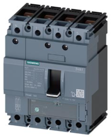 circuit breaker 3VA1 IEC Frame 160 breaking capacity class S Icu=36 kA @ 415 V 4-pole, line protection TM220, ATFM, In=40 A overload protection Ir=28 A...40 A short-circuit protection Ii=10 x In neutral conductor protection 100% nut keeper kit