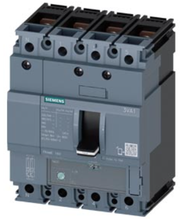 circuit breaker 3VA1 IEC Frame 160 breaking capacity class M Icu=55 kA @ 415 V 4-pole, line protection TM220, ATFM, In=40 A overload protection Ir=28 A...40 A short-circuit protection Ii=10 x In neutral conductor protection 100% nut keeper kit