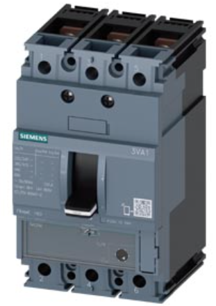 circuit breaker 3VA1 IEC Frame 160 breaking capacity class M Icu=55 kA @ 415 V 3-pole, starter protection TM120M, AM, In=40 A without overload protection short-circuit protection Ii=7...16 x In nut keeper kit