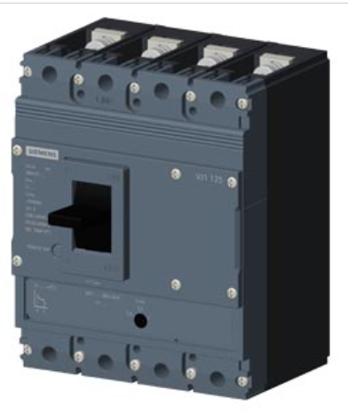 circuit breaker 3VJ1 IEC framesize 3VJ11 125A line protection ATFM 4-pole Icu=36kA@415V Ics=75% Icu In=80A overload protection Ir=64A...80A short-circuit protection Ii=10 x In Screw connection