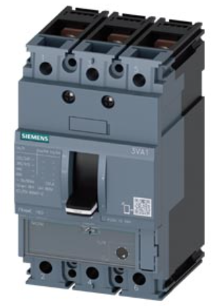 circuit breaker 3VA1 IEC Frame 160 breaking capacity class H Icu=70 kA @ 415 V 3-pole, starter protection TM120M, AM, In=50 A without overload protection short-circuit protection Ii=7...16 x In nut keeper kit