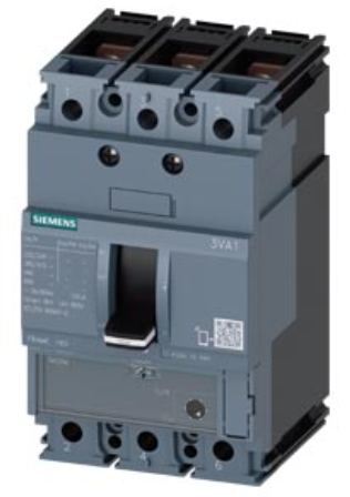 circuit breaker 3VA1 IEC Frame 160 breaking capacity class H Icu=70 kA @ 415 V 3-pole, starter protection TM120M, AM, In=100 A without overload protection short-circuit protection Ii=7...16 x In nut keeper kit