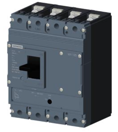 circuit breaker 3VJ1 IEC framesize 3VJ11 125A line protection ATFM 4-pole Icu=55kA@415V Ics=75% Icu In=20A overload protection Ir=16A..20A short-circuit protection Ii=450A Screw connection