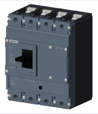 circuit breaker 3VJ1 IEC framesize 3VJ11 125A line protection ATFM 4-pole Icu=55kA@415V Ics=75% Icu In=100A overload protection Ir=80A...100A short-circuit protection Ii=10 x In Screw connection