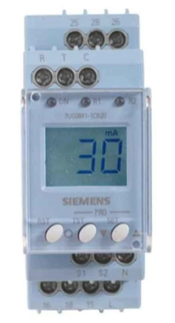 Digital earth leakage monitoring relay 1-phase 2-wire or 3-phase 3-wire or 3-phase 4-wire 110 V AC 35 mm module