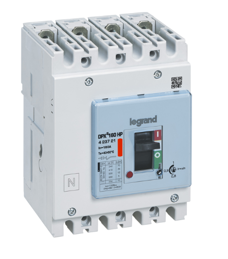 DPX³ 160 HP thermal magnetic release circuit breaker, 4 poles 160A , breaking capacity 36kA