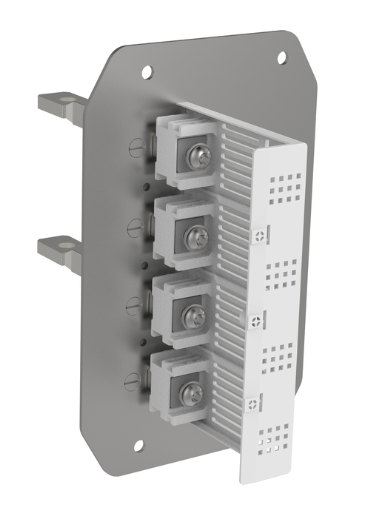 DPX³ 250 Hp - Terminals for 4-pole DRX 250 hp platform for rear connection - Set of 4 rear terminals 4P - Usable with 4P breakers