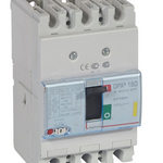 DPX³160 thermal magnetic release circuit breaker, 3 poles, with rated current of 160A and breaking capacity 16kA