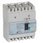 DPX³160 thermal magnetic release circuit breaker, 4 poles, with rated current of 160A and breaking capacity 16kA