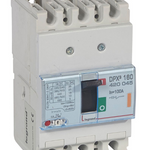 DPX³160 thermal magnetic release circuit breaker, 3 poles, with rated current of 100A and breaking capacity 25kA