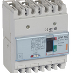 DPX³160 thermal magnetic release circuit breaker, 4 poles, with rated current of 63A and breaking capacity 25kA