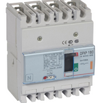 DPX³160 thermal magnetic release circuit breaker, 4 poles, with rated current of 100A and breaking capacity 25kA