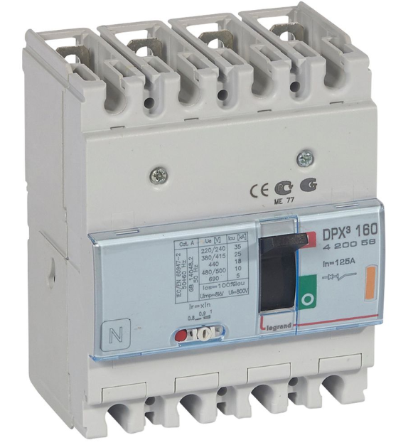 DPX³ 160 4P 125A 25kA 400V Thermal Magnetic MCCB