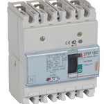 DPX³160 thermal magnetic release circuit breaker, 4 poles, with rated current of 160A and breaking capacity 25kA REF. 420057 EAN. 3245064200578